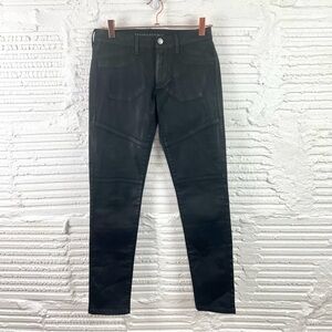 Banana Republic Luxe Sateen Coated Black Skinny Jeans Size 25
